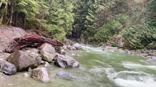 Relaxing in the cascade falls Mission BC Canada river sound