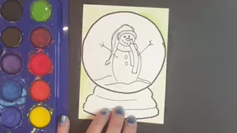 Snowman in a Snow globe Christmas Card
