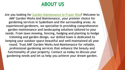 Are you looking for Garden Maintenance in Fraser Rise?