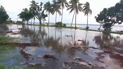 Imágenes de los efectos en Fiyi del tsunami en la isla de Tonga