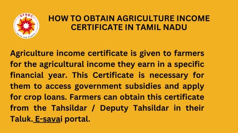 how to get Agriculture income certificate through online