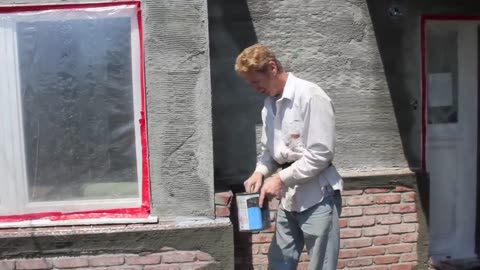 How to cement plaster a brick wall.