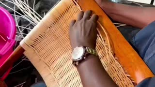 How lotus chair weaving is done.