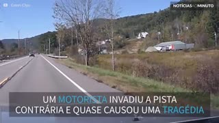 Camionete sai da pista e quase causa uma tragédia