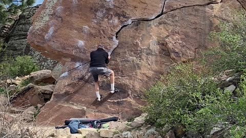 Getting down from boulders
