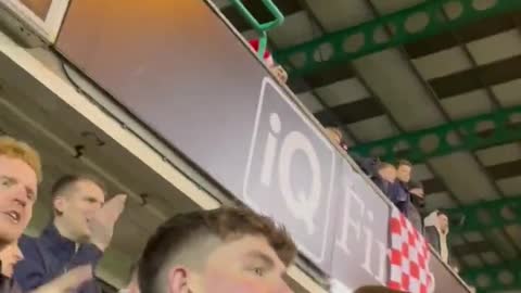 Scotish Soccer fans chanting "Shove your fucking booster up yer ass!"