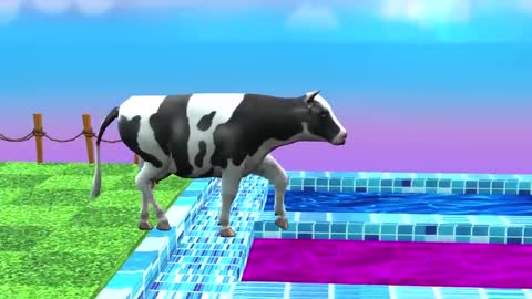 Cow and bufellow fighting video games, cartoon videos, funny cartoon