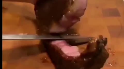 ancho steak in the frying pan