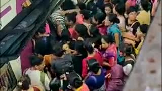 India's Most Crowded Station In Mumbai. Central Railway's Dadar Station At Night In Monsoon