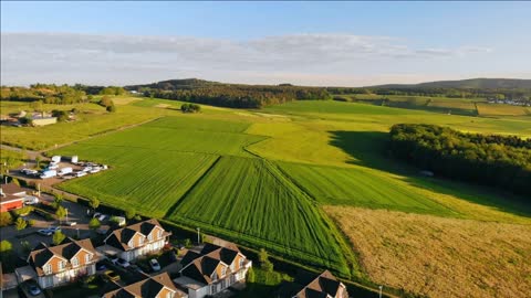 fly above suburb in italy aerial view drone flight over beautiful italian village with houses