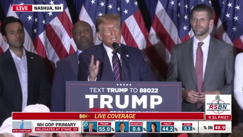 FULL VICTORY SPEECH: After Trump Wins the New Hampshire Primary—BY DOUBLE DIGITS! (1/23/24)