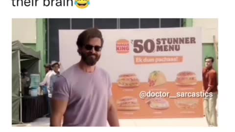 Burger King employs cheat to a celebrity hritik roshan a fill star