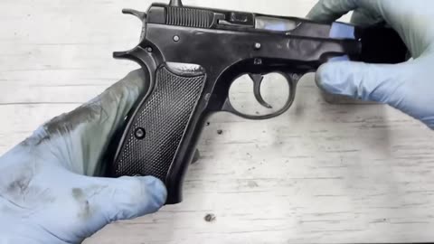 Restoring DESTROYED CZ75 9mm PISTOL!! Extremely Satisfying --- AF invention