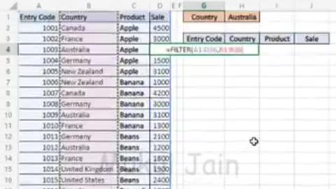 Dynamic Filters on Excel