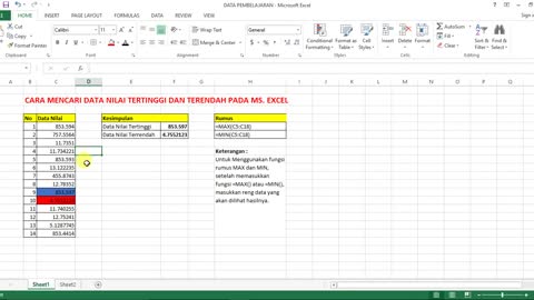 How to find the highest and lowest values in Ms Excel data