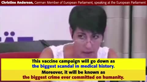 Christine Anderson MEP: 'Vaccine campaign: 'Biggest crime ever committed on humanity.'