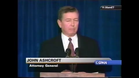 John Ashcroft Media Announcement Regarding The 9/11 Attacks (9-16-2001)