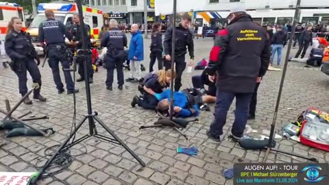 Fake Stabbing in Mannheim Germany - Another ZOG Simulation Drill