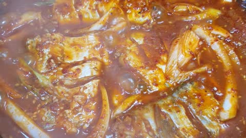 Korean food simmered galchi