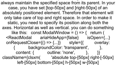 How to make the position of a modal window static when zooming or resizing the screen