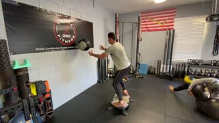 Exercise Technique #7 Medicine Ball: Core Board Rotational toss