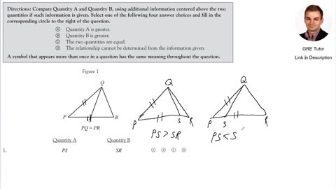 Which side of the triangle is greater? Practice GRE with a Cambridge PhD.