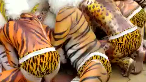 South Indian famous tiger dance.