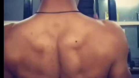 Back workout in the gym and gaining time