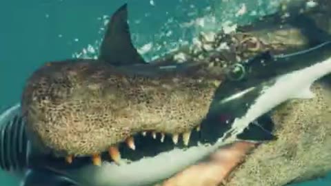 Crocodile attacks Shark