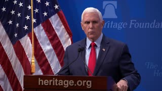 Mike Pence delivers remarks at Heritage Foundation