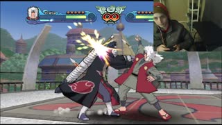 Jiraiya VS Kisame In A Naruto Shippuden Clash of Ninja Revolution 3 Battle With Live Commentary