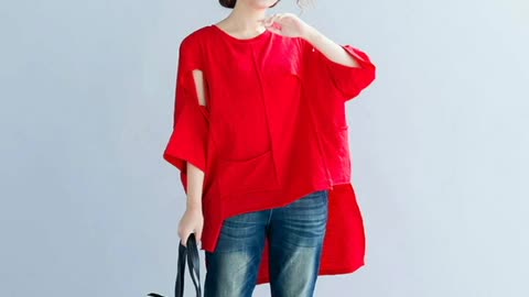 Plus Size Women T-Shirts Basic Lady Tops Tee Female Clothes Solid Spliced Loose Batwing Tunic
