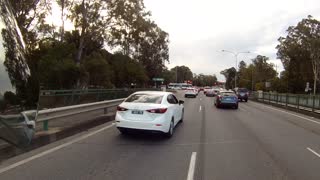 Car Nearly Merges into Motorcycle