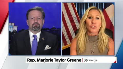 The 1st Amendment under attack. Rep. Marjorie Taylor Greene with Sebastian Gorka