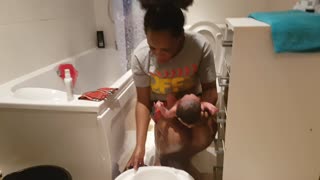 Baby first bath