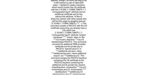 Creating .p12 truststore with openssl