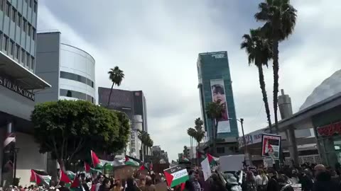 Protests disrupted traffic en route to the 2024 Oscars in Hollywood