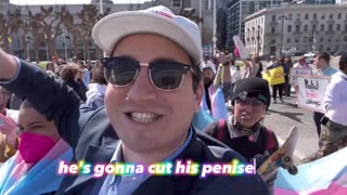 Alex Stein Crashes Child Trans Rally in San Francisco" Gets Messy as Hot Coffee is Poured on Him