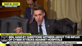 Sen. Josh Hawley Questions Witness About CyberThreats To Hospitals