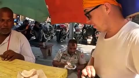 Surprising rickshaw driver with Punjabi coconut 🇮🇳