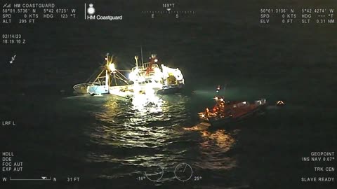 Sennen Cove Royal National Lifeboat Rescues Sinking Crew at Land's End