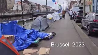 Migrants in Belgium on the street