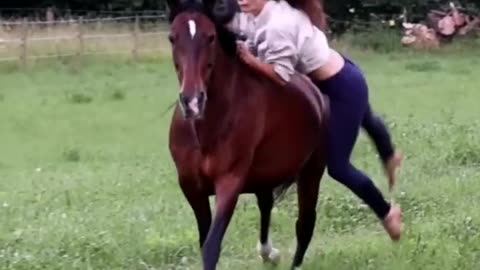 Girl riding on a hors