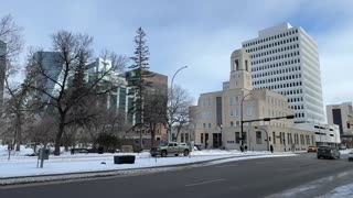 Walking in Regina, February 15, 2024: Downtown on a colder day