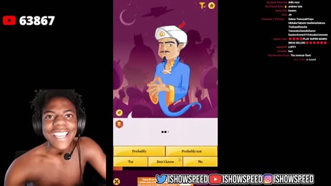 ISHOWSPEED PLAYS AKINATOR FOR THE FIRST TIME🤣🤣😂😂 #ishowspeed #comedy #trending