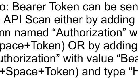 Where to put the Bearer Auth token in tosca