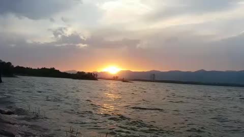 Sunset view on rawl lake of islamabad pakistan.