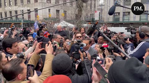 George Santos leaves after getting mobbed by the media