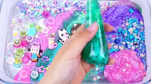 ASMR 4 Doll House and Cute Shinny Things Mixing #ASMR #slime #setisfying