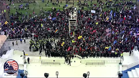 J6 1:12 PM DC Police Arrive on West Plaza and Spray and Fight with Protestors.